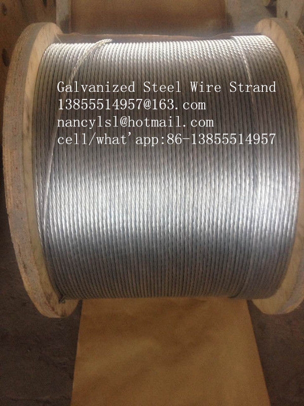 Durable Zinc Coated Galvanized Steel Wire Cable For ACSR Conductor , Highways