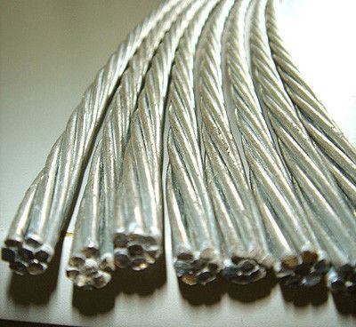 Non - Alloy Steel Galvanized Wire , 1*7 Aircraft Grade Wire Rope For Construction