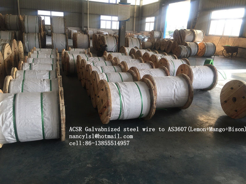 ACSR Galvanized Wire Cable AS3606 BS 4565 , 0.5-5.0mm Gauge Steel Core Wire