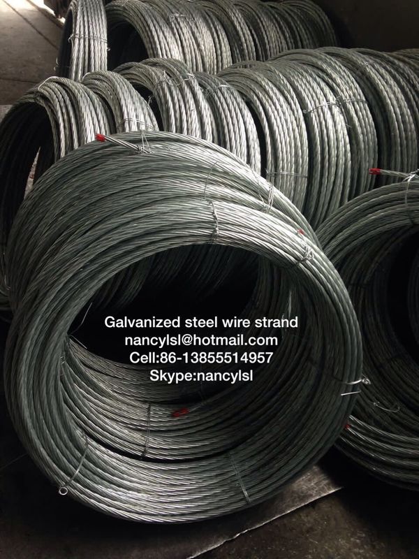 Cold Drawing 1 19 Inch Galvanized Stay Wire , Low Rotation Guide Wire Or Guy Wire