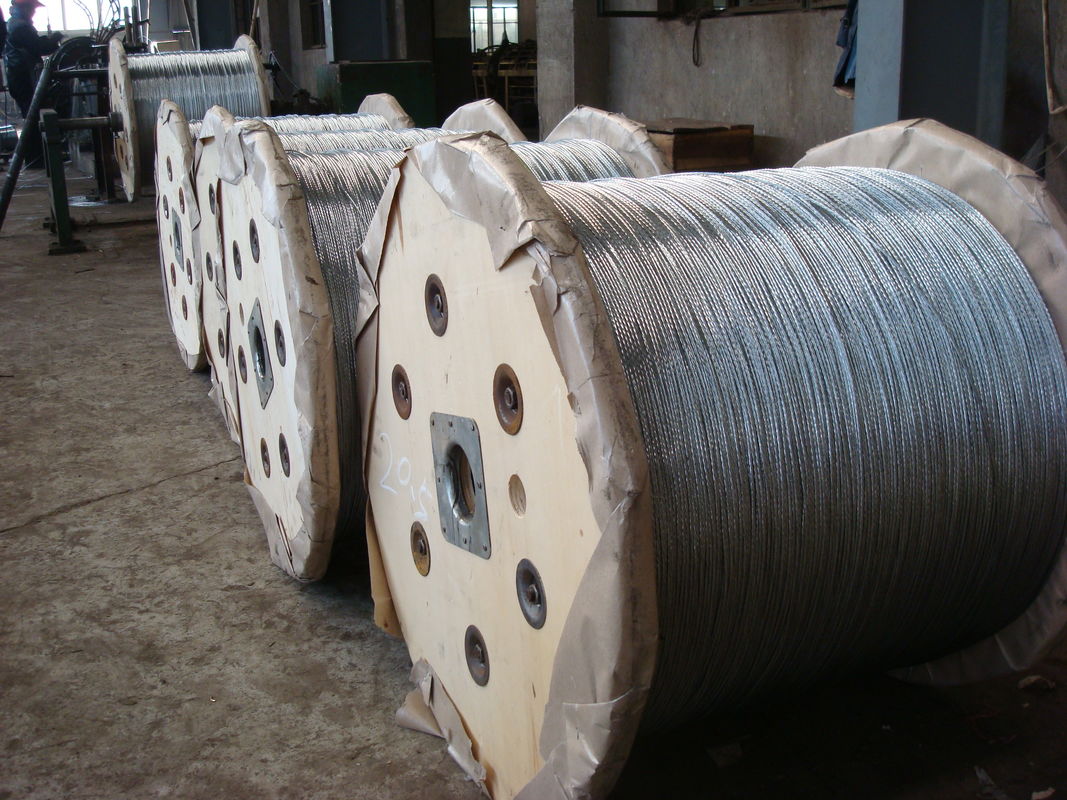 Bright ASTM 1 2 Galvanized Wire Rope Low Relaxation 19x2.54mm For Overhead Line