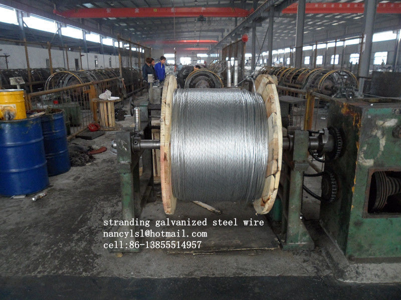 High Carbon 7 16 Inch Galvanized Cable Wire , Strand Cable Wire For Overhead Guy Wire