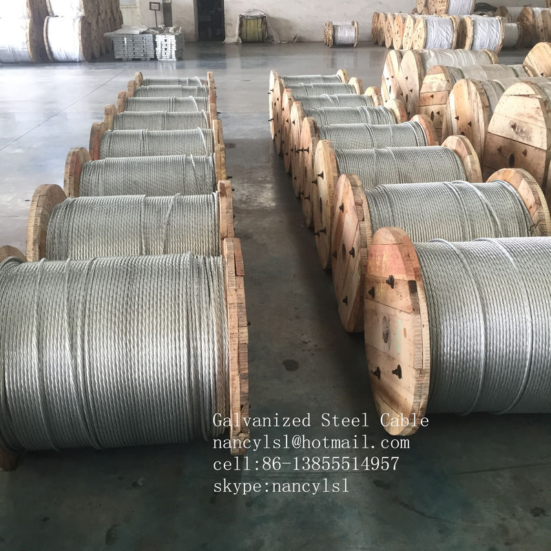 Residential Zinc Coated Steel Wire Strand / Class A Guy Strand Wire 1 4 Inch , 7 X 2.03mm