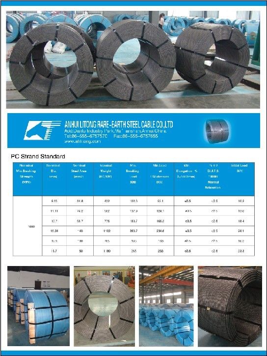 Abrasion Resistance Pc Strand Wire Firm Connection With Concrete For Crane Beams