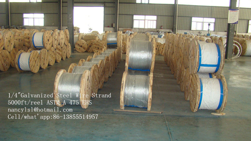 1/4 Inch EHS Class A 7 Wire Galvanized Steel Wire Strand With 5000ft / Drum